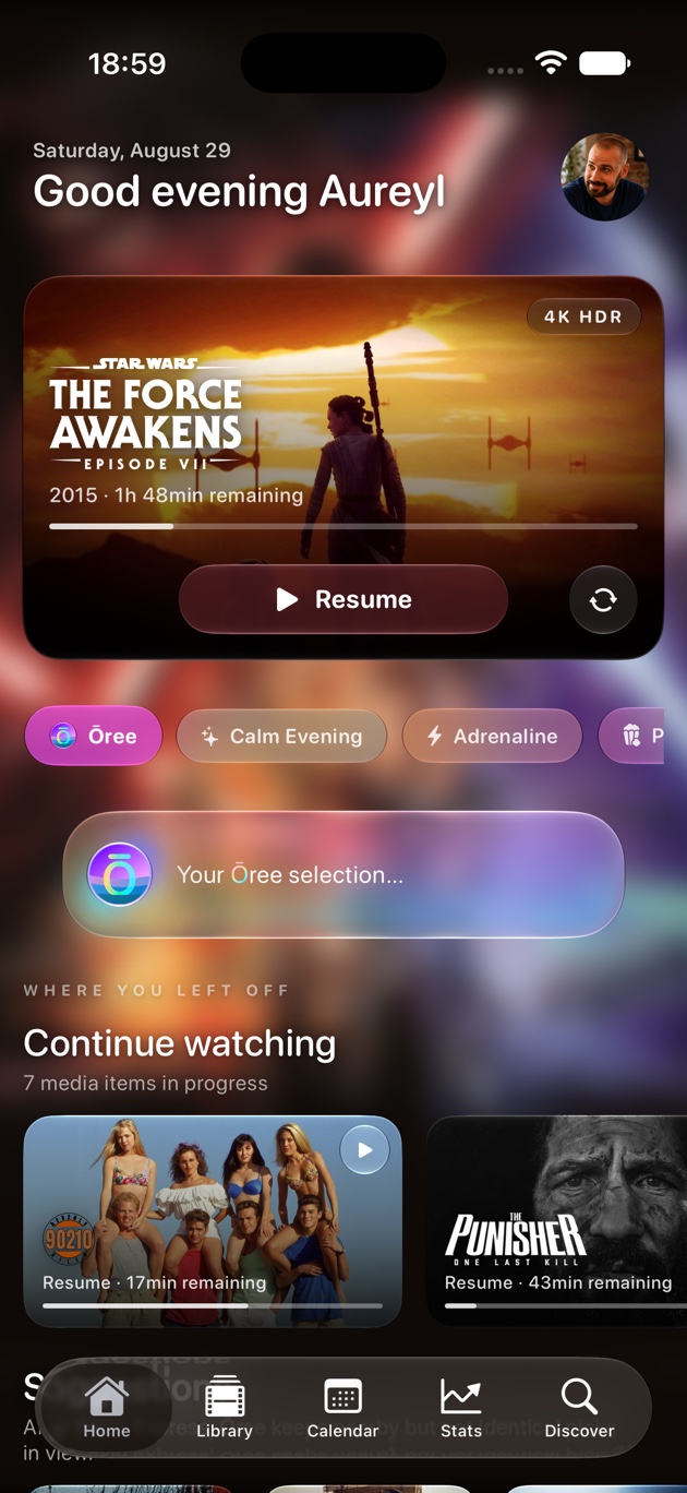 Ōree home on iPhone