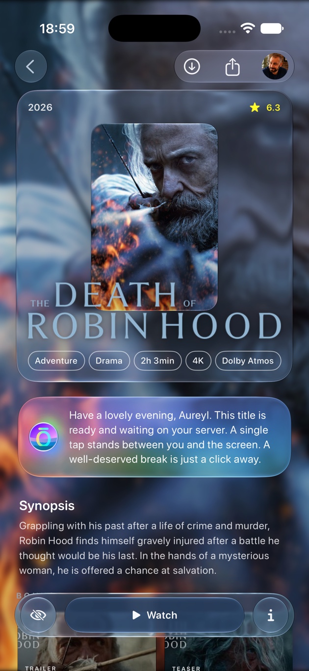 Ōree media detail screen